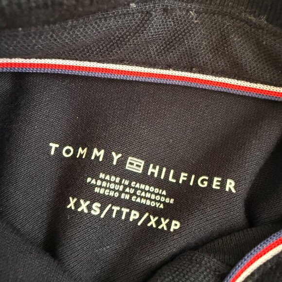 Tommy Hilfiger Womens Polo Shirt Dark Blue Logo Size XS - Picture 3 of 8